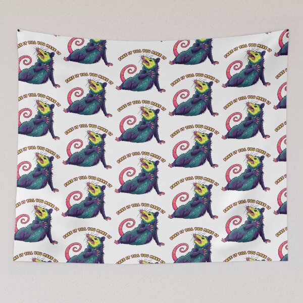 Item preview, Screaming Colorful Opossum Fake It Graphic designed and sold by TeeARTHY.