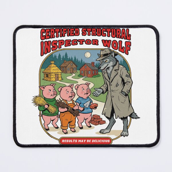 Item preview, Wolf Inspector Investigating Three Pigs designed and sold by TeeARTHY.