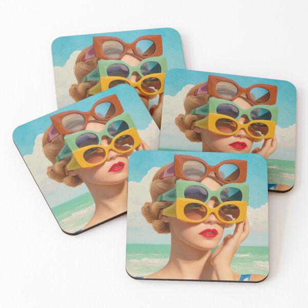 Item preview, Retro Beach Glam with Color Pop Sunglasses and Summer Chic designed and sold by MysticMarble.