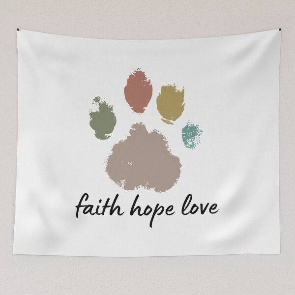 Item preview, Faith Hope Love Paw Print Watercolor Tee designed and sold by OlyvieArt.