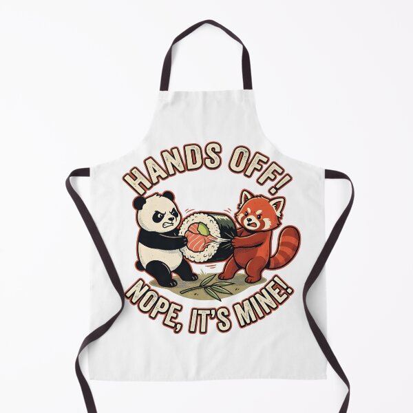 Item preview, Funny Red Panda vs Giant Panda Fighting Over Sushi - Retro Vintage designed and sold by The Grumpy Pet Club.