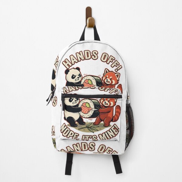 Item preview, Funny Red Panda vs Giant Panda Fighting Over Sushi - Retro Vintage designed and sold by The Grumpy Pet Club.