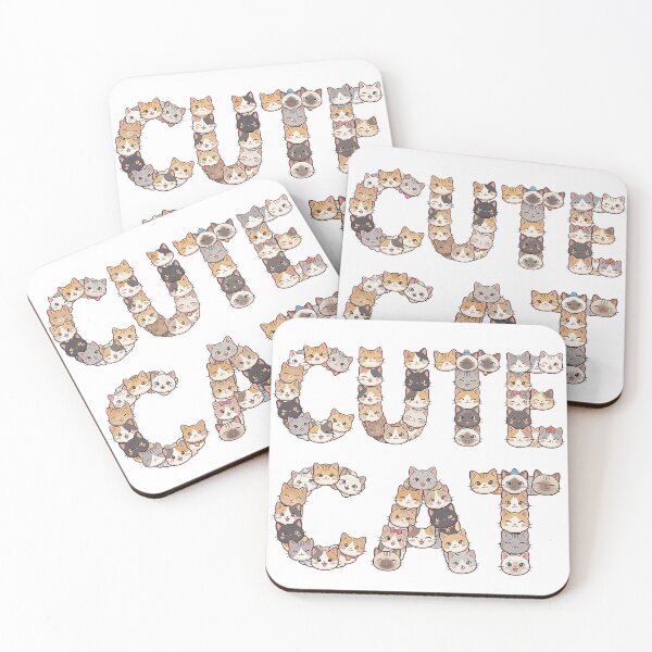 Item preview, The text "CUTE CAT" made with cat faces designed and sold by LOVEARTDESIGN.