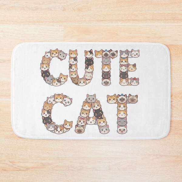 Item preview, The text "CUTE CAT" made with cat faces designed and sold by LOVEARTDESIGN.