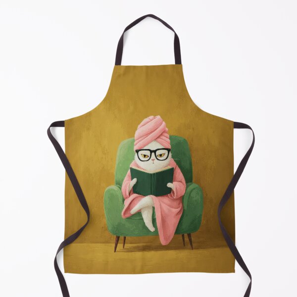 Item preview, Cozy Bookworm Catcore with Pink Spa Towel and Chic Glasses designed and sold by MysticMarble.