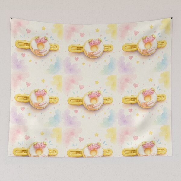 Item preview, Cute Strawberry Donut Hair Clip – Kawaii Pastel Watercolor Illustration designed and sold by Minerva92.