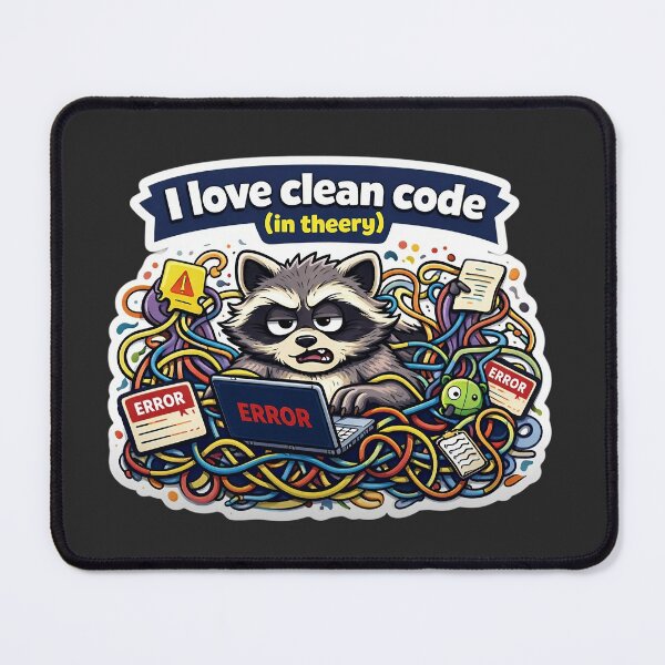 Item preview, Funny Raccoon Programmer Sticker – Spaghetti Code Debugging Meme, Coding Humor Gift for Developers designed and sold by NUVYStudio.