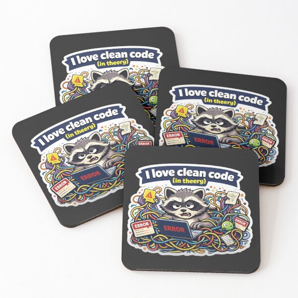 Item preview, Funny Raccoon Programmer Sticker – Spaghetti Code Debugging Meme, Coding Humor Gift for Developers designed and sold by NUVYStudio.
