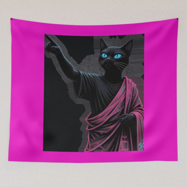Item preview, Mystic Black Cat in Pink Toga designed and sold by ZunZunArt.