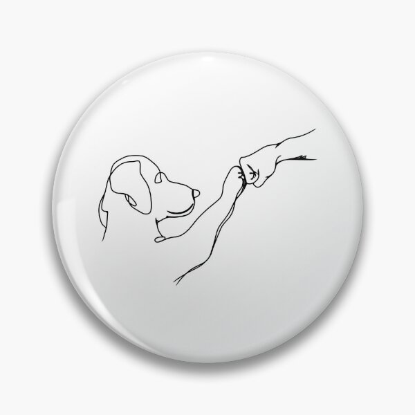 Item preview, Minimalist Dog Paw Handshake Line Art designed and sold by OlyvieArt.