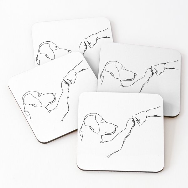 Item preview, Minimalist Dog Paw Handshake Line Art designed and sold by OlyvieArt.