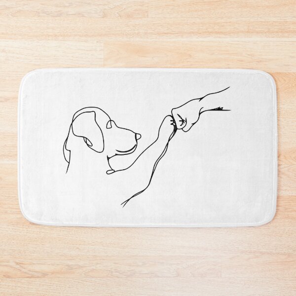 Item preview, Minimalist Dog Paw Handshake Line Art designed and sold by OlyvieArt.