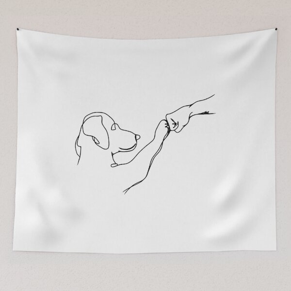 Item preview, Minimalist Dog Paw Handshake Line Art designed and sold by OlyvieArt.