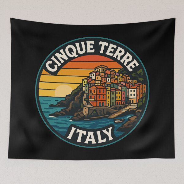 Item preview, Cinque Terre Italy Retro Vintage Travel designed and sold by TomFrontierArt.