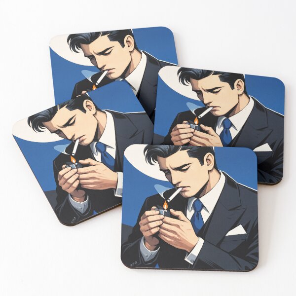 Item preview, Wall Art - Postcard - Elegance and Rebellion: Sophisticated Figure in Blue-Toned Modern Graphic Style designed and sold by ForeverPrintsOK.