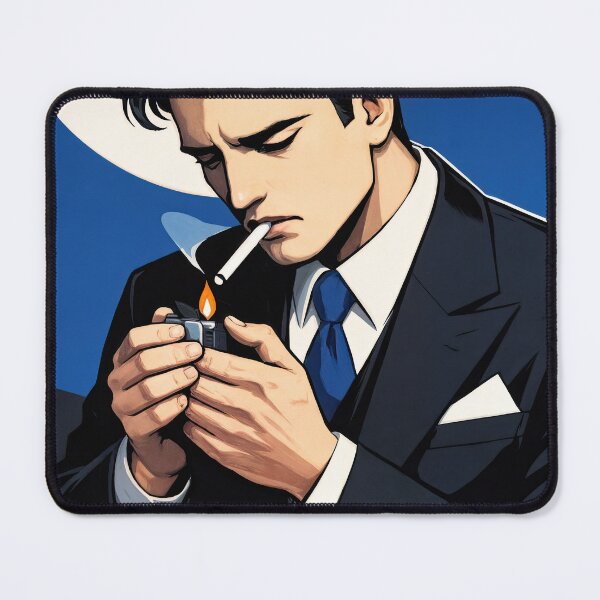 Item preview, Wall Art - Postcard - Elegance and Rebellion: Sophisticated Figure in Blue-Toned Modern Graphic Style designed and sold by ForeverPrintsOK.