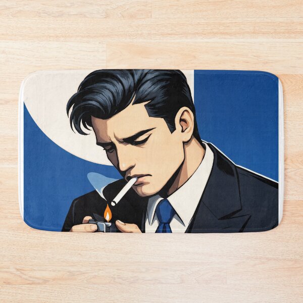 Item preview, Wall Art - Postcard - Elegance and Rebellion: Sophisticated Figure in Blue-Toned Modern Graphic Style designed and sold by ForeverPrintsOK.
