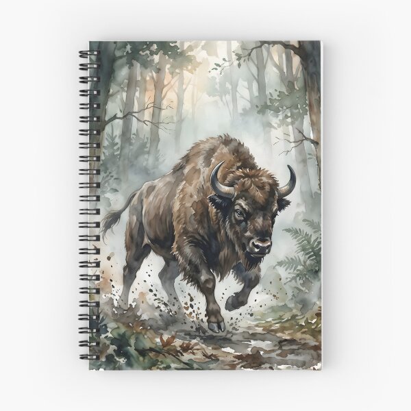 Item preview, European Bison Bos Bonasus Misty Forest Wildlife designed and sold by RubisLeaf.