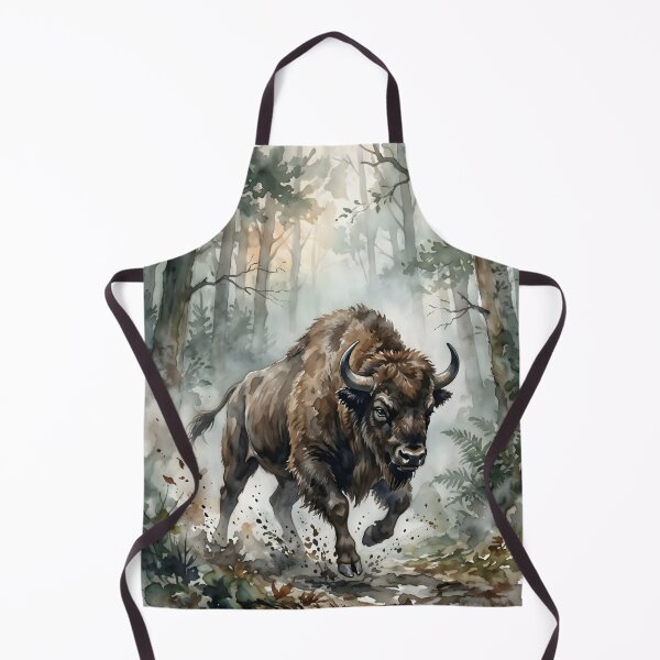Item preview, European Bison Bos Bonasus Misty Forest Wildlife designed and sold by RubisLeaf.