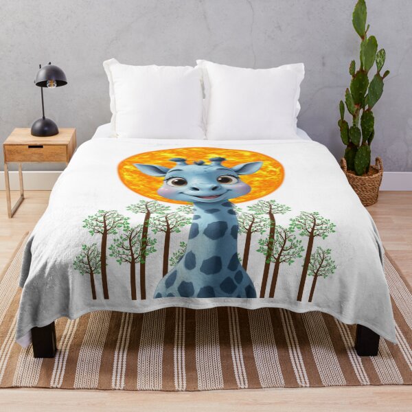 Item preview, cute blue giraffe designed and sold by KIDS-PRINTS.
