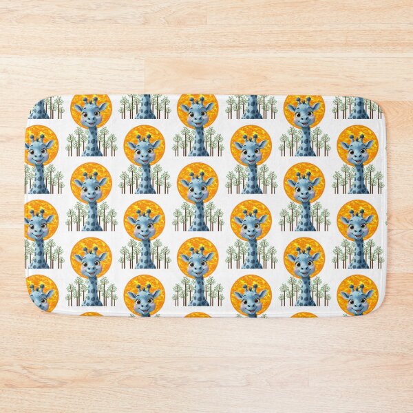 Item preview, cute blue giraffe designed and sold by KIDS-PRINTS.