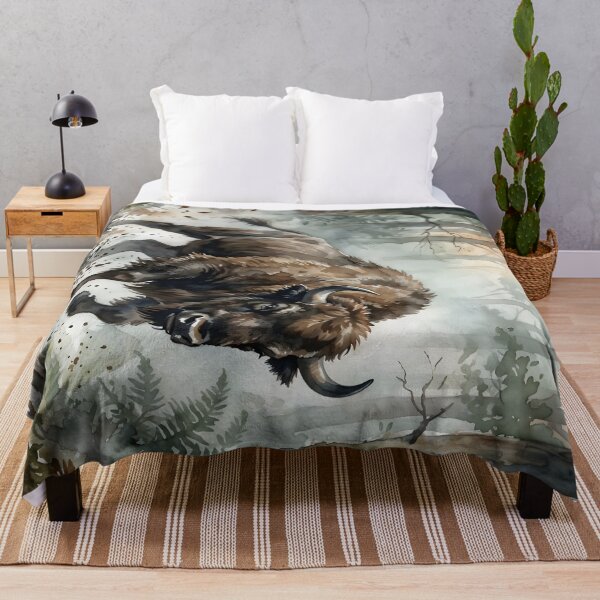 Item preview, European Bison Bos Bonasus Misty Forest Wildlife designed and sold by RubisLeaf.