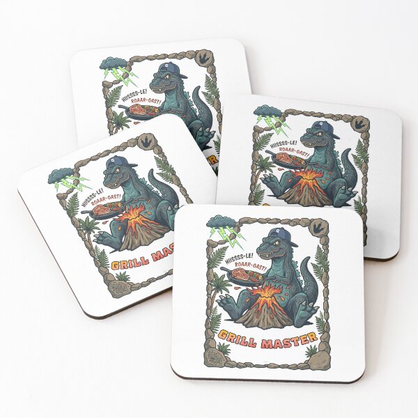 Item preview, Dinosaur Grilling Meat Over Volcano designed and sold by TeeARTHY.