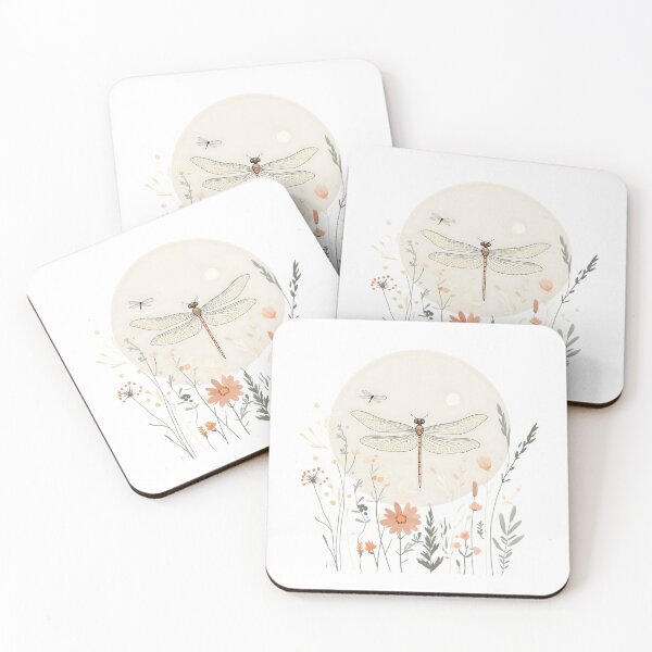 Item preview, Dragonfly Wildflower Aesthetic, Boho Nature Art, Minimalist Floral Design, Soft Botanical Illustration, Cottagecore Calm Decor designed and sold by innerfaith.