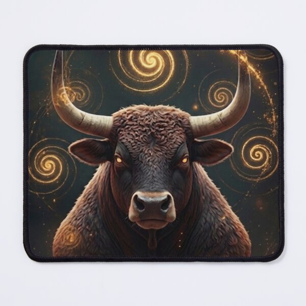 Item preview, Totem Celestial Taurus: Cosmic Bull with Golden Compass designed and sold by Mvolo.