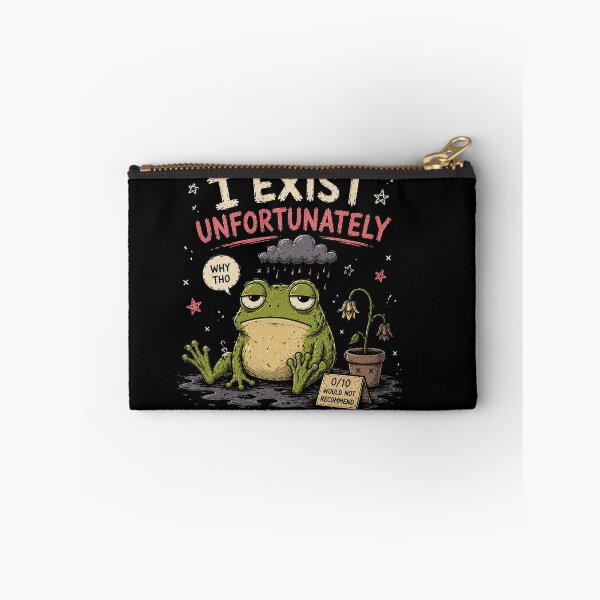 Item preview, I Exist Unfortunately Frog Funny Meme Design designed and sold by MotylekAnia.