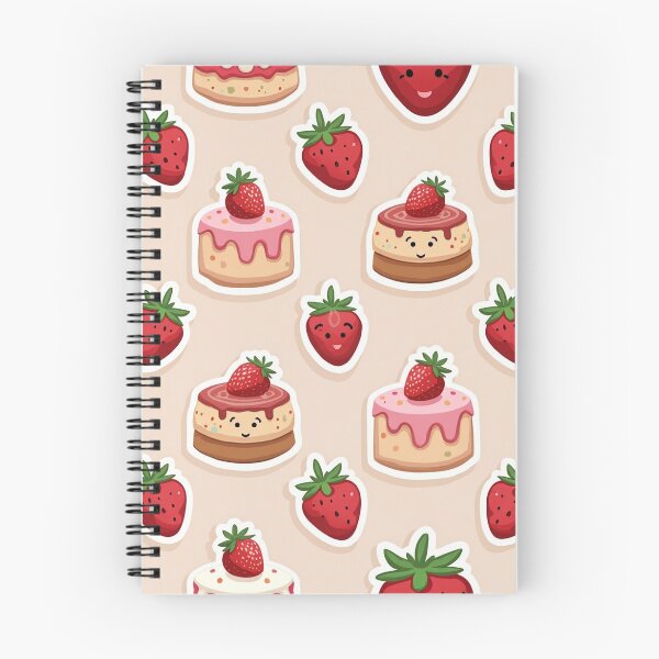 Item preview, Cute Strawberry Cakes with Smiling Cartoon Faces designed and sold by mittie101.