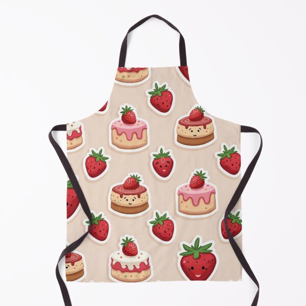 Item preview, Cute Strawberry Cakes with Smiling Cartoon Faces designed and sold by mittie101.