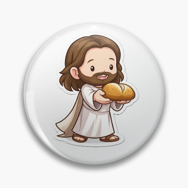Item preview, Chibi Jesus Bread of Life Christian Sticker designed and sold by Faithlines.