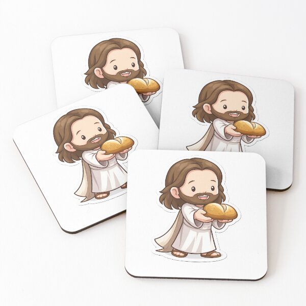 Item preview, Chibi Jesus Bread of Life Christian Sticker designed and sold by Faithlines.