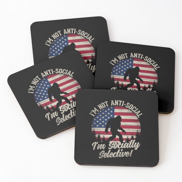 Item preview, I'm Not Anti-Social I'm Socially Selective Patriotic Bigfoot designed and sold by trendnest_shop.