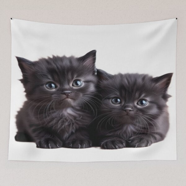 Item preview, Adorably Fluffy Black Kittens  designed and sold by Art-Inspir-AI.