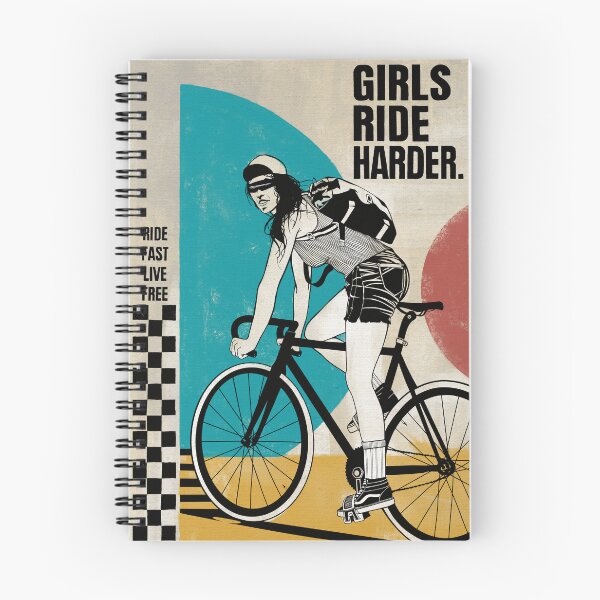 Item preview, Girls Ride Harder – Retro Cycling Poster Illustration designed and sold by RiptideKiD.