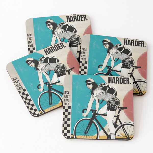 Item preview, Girls Ride Harder – Retro Cycling Poster Illustration designed and sold by RiptideKiD.