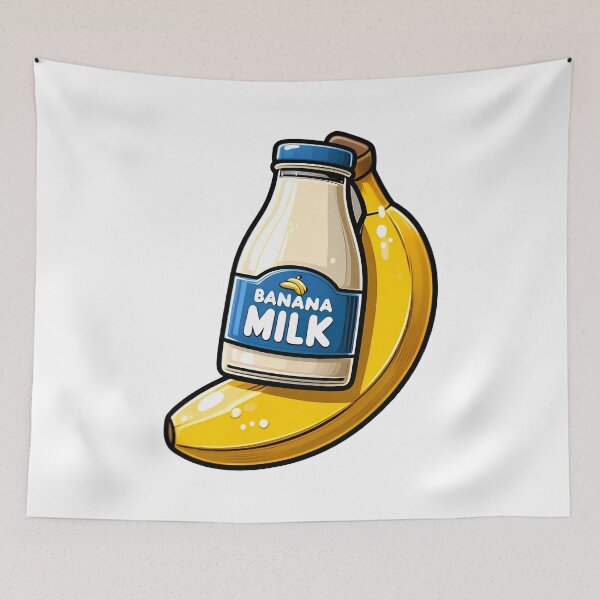 Item preview, Banana & Banana Milk – Cute Fruit and Drink Illustration designed and sold by BobaBunny76.