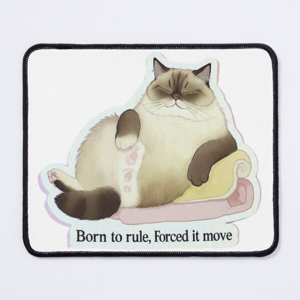 Item preview, Funny Lazy Cat King Quote Sticker designed and sold by Moody Vibes Studio.