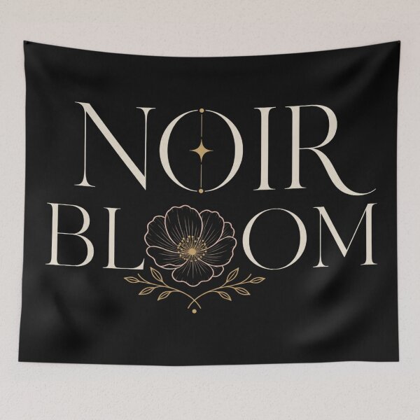 Item preview, Noir Bloom Elegant Floral Typography ,Dark Background designed and sold by FusiTink.