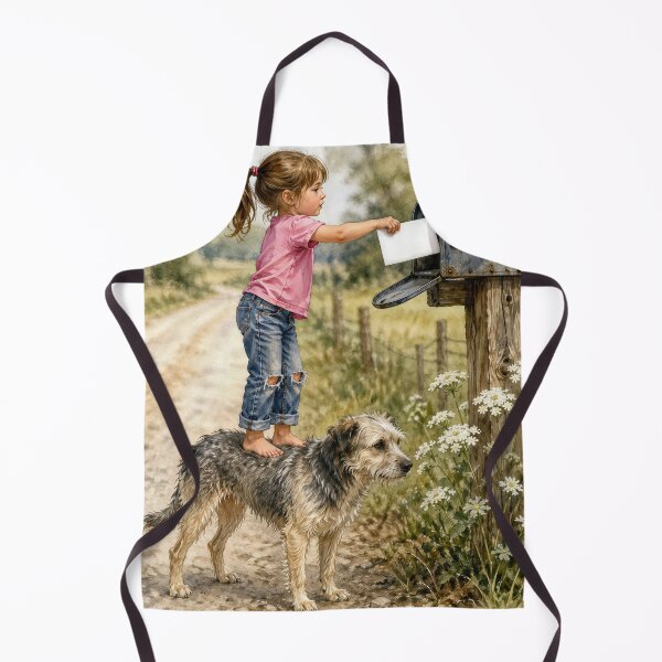 Item preview, Little Girl Standing on a Dog Mailing a Letter designed and sold by Maria Dryfhout.