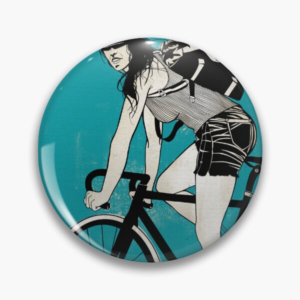Artikelvorschau, Retro Cycling Poster Female Cyclist Girls Ride Harder Bike Art Print entworfen und verkauft von RiptideKiD.