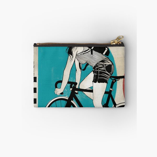 Artikelvorschau, Retro Cycling Poster Female Cyclist Girls Ride Harder Bike Art Print entworfen und verkauft von RiptideKiD.
