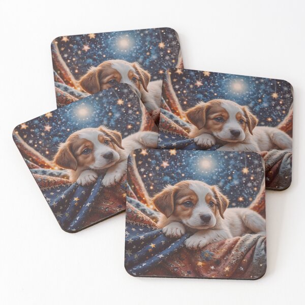 Item preview, Dreamy Puppy Under Starry Night Wall Art designed and sold by BeautifulVirtues.