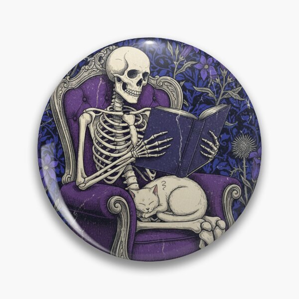 Item preview, The Coziest Company – Vintage Reading Skeleton designed and sold by HeyHas.
