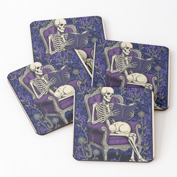 Item preview, The Coziest Company – Vintage Reading Skeleton designed and sold by HeyHas.