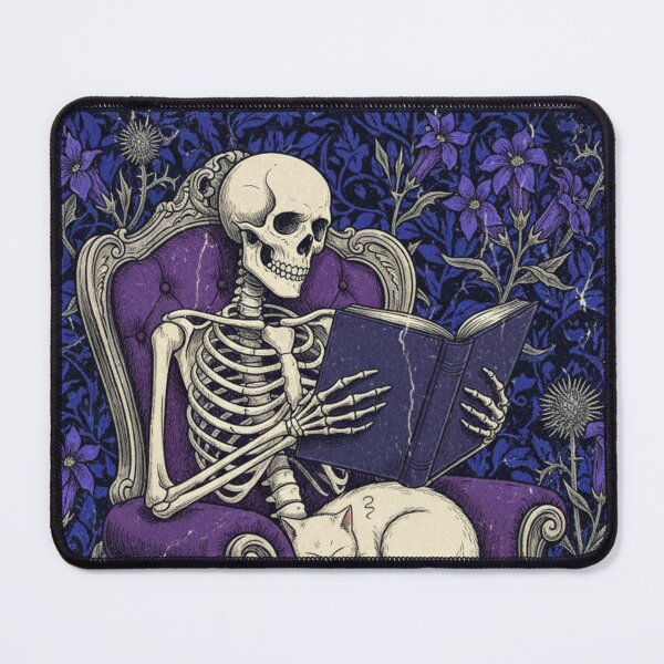 Item preview, The Coziest Company – Vintage Reading Skeleton designed and sold by HeyHas.