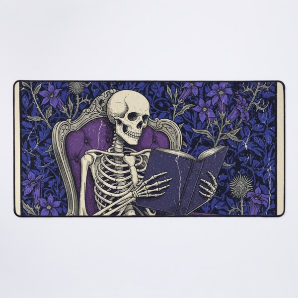 Item preview, The Coziest Company – Vintage Reading Skeleton designed and sold by HeyHas.
