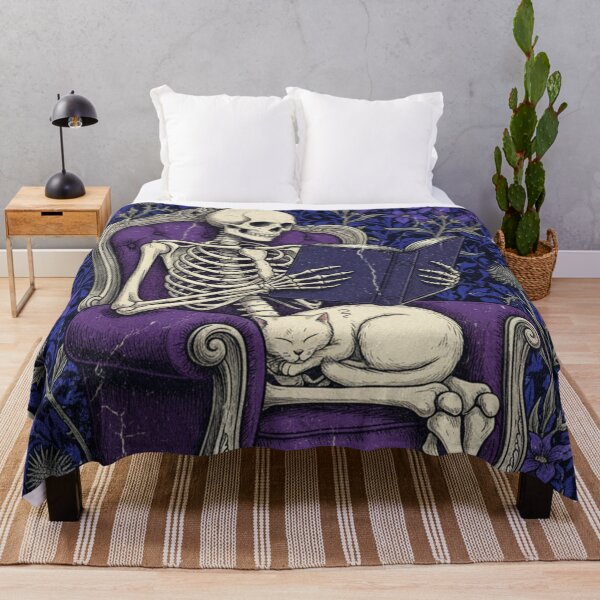 Item preview, The Coziest Company – Vintage Reading Skeleton designed and sold by HeyHas.